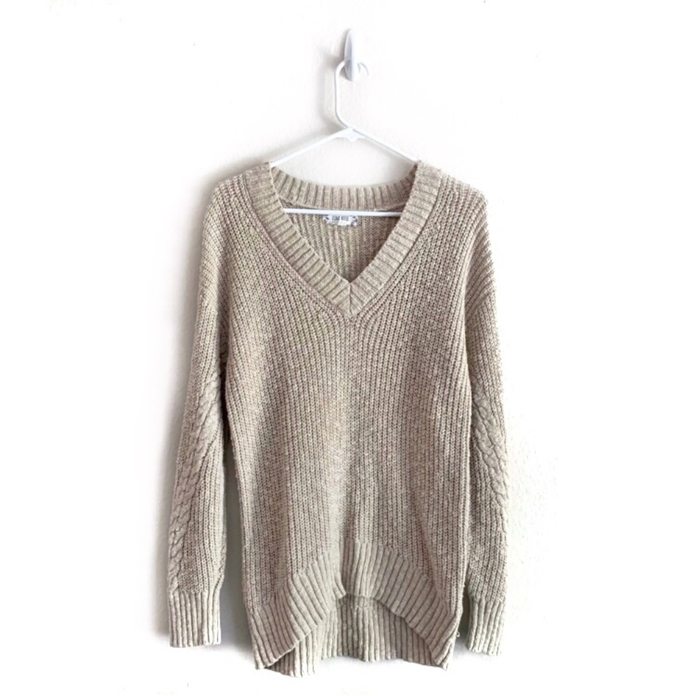 ⭐️5 for $25⭐️ Pink Rose Knitted V Neck Oversized Sweater Top
